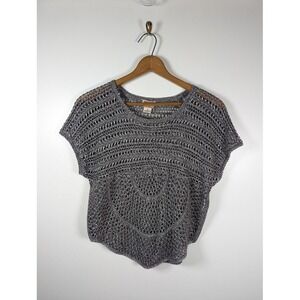 Mudd Crochet Knit Top Womens Medium Boho Hippie Peasant Cottagecore Fairy Grunge